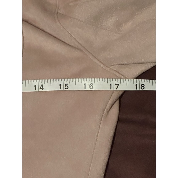 BlankNYC Size S Dusty Pink Faux Micro Suede Draped Moto Zip Jacket - Picture 7 of 8